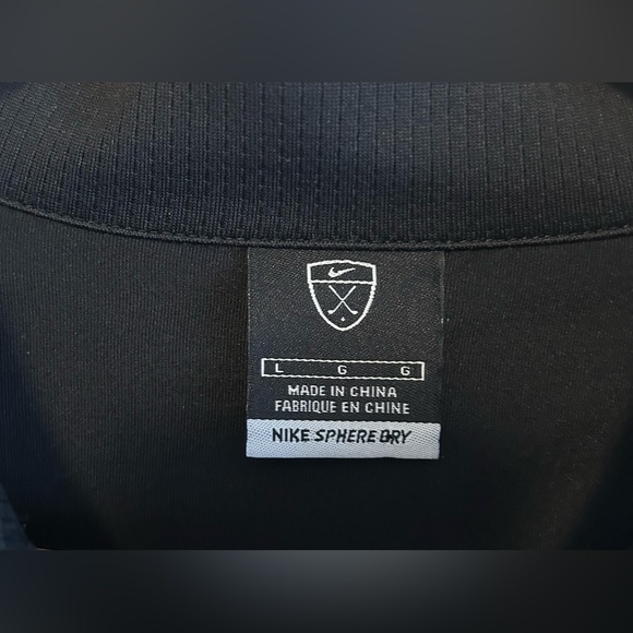 VTG Nike Golf Sphere Dry 1/4 Button Up Polo Shirt Men’s L Embroidered Logo Black - Picture 8 of 11